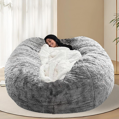Oversized faux fur bean bag - oversized,
