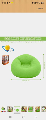 Green inflatable round - green,
