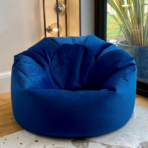 Plush velvet beanbag - velvet, chair