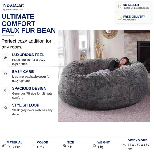 Grey adult bean bag - adult,