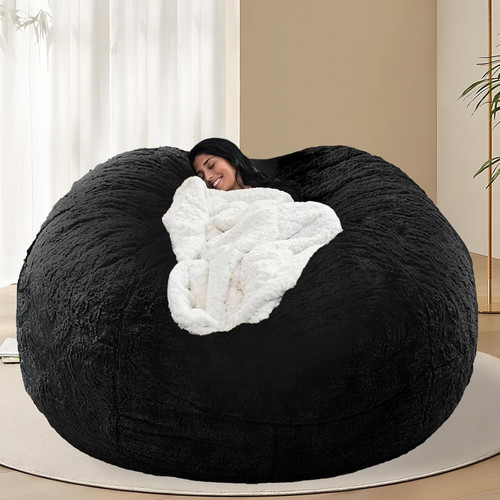 Oversized faux fur bean - bean, bag