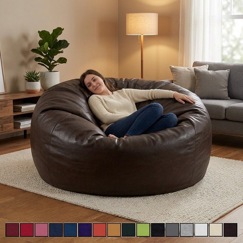 Faux leather large bean bags - faux,