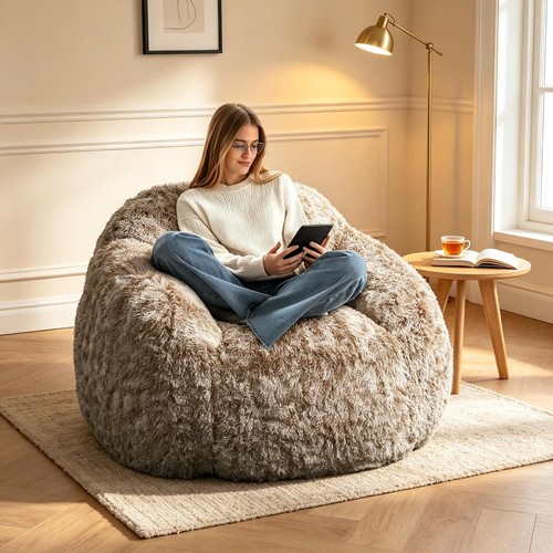 Faux fur bean bag - bean,
