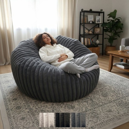 Ribbed faux fur bean - faux,