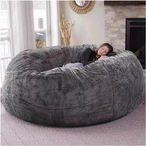 Giant fur bean bag chair - bean,