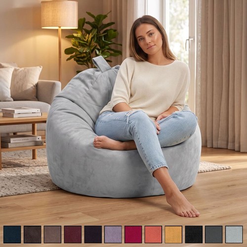 Faux suede bean bags - faux,