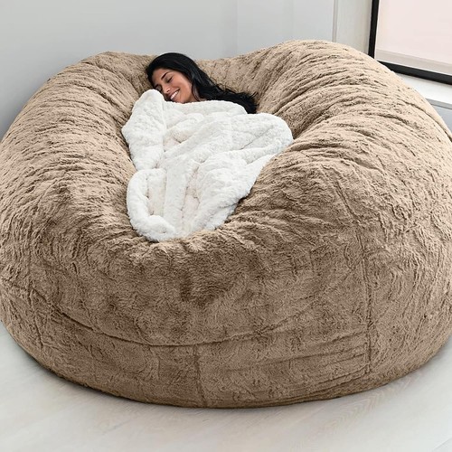 Faux fur bean bag chair - faux, cover