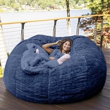 7 Foot Giant Faux Fur Bean Bag