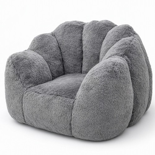 Giant faux fur bean bag - giant,